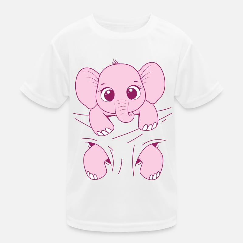 Bébé Éléphant Porter Drôle Rose Bébé Éléphant T-shirt sport Enfant