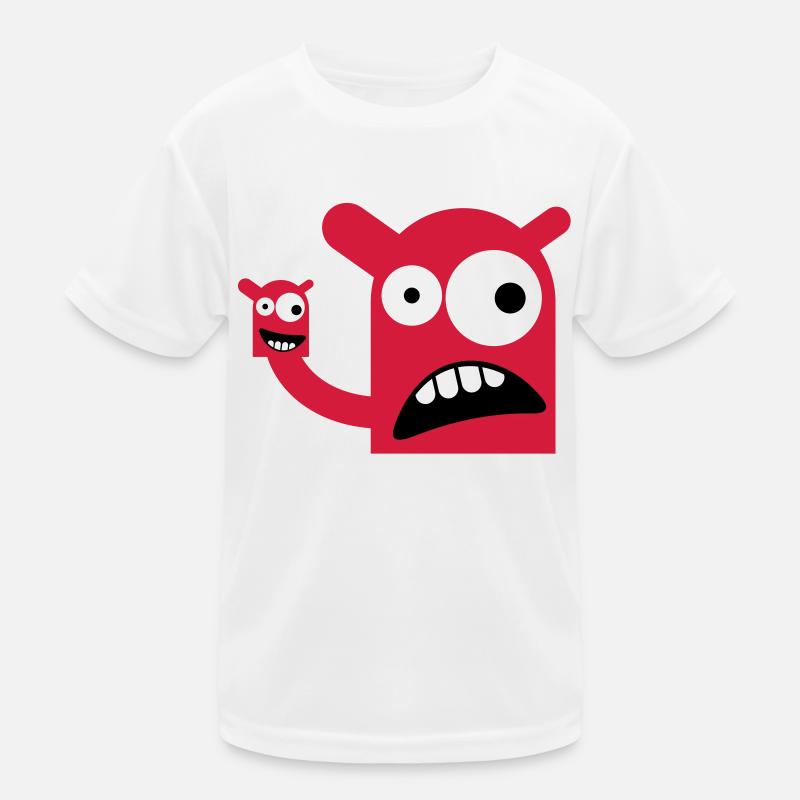 Ein Monster mit einer Monster-Puppe Kinder Funktions-T-Shirt