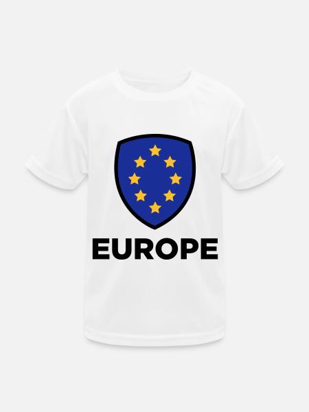 Die Unionsflagge von Europa - Kinder Funktions-T-Shirt - Weiß - Vorne