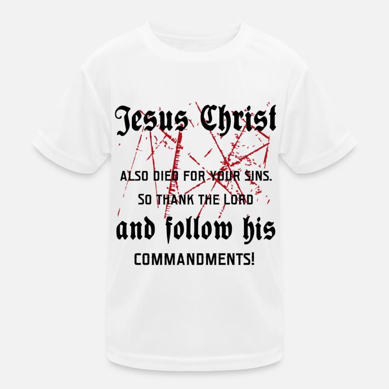 Commandements de Jésus-Christ Bible Foi T-shirt sport Enfant