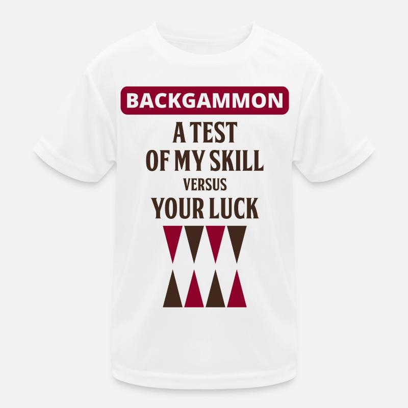 Backgammon Spieler Brettspiel lustige Sprüche Geschenk - Kinder Funktions-T-Shirt - Weiß