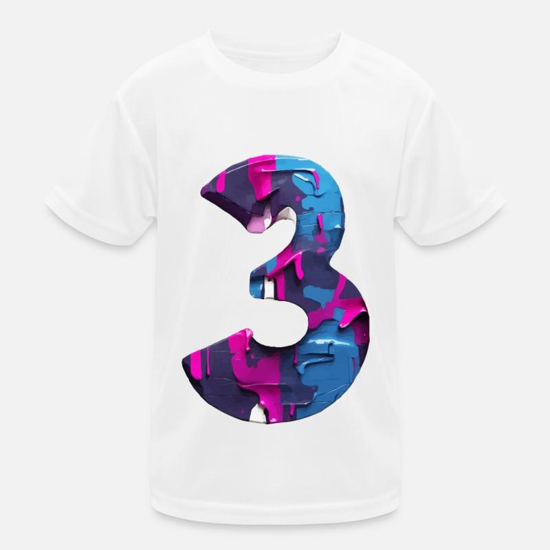NUMMER 3 NR. 3 COOL 3. GEBURTSTAG Kinder Funktions-T-Shirt