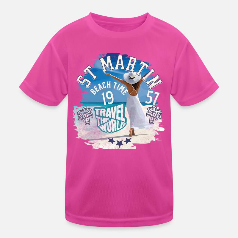 Strandzeit St. Martin Westindische Inseln Kinder Funktions-T-Shirt