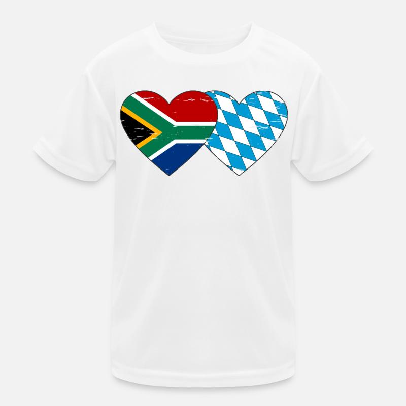 Afrique du Sud Drapeau de Bavière coeur utilisé T-shirt sport Enfant