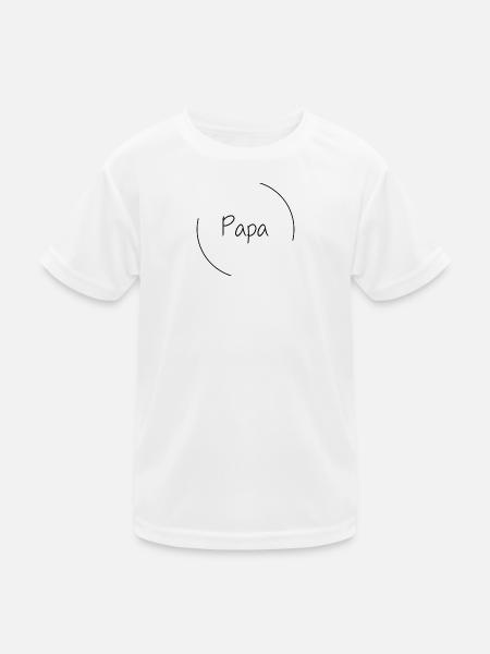 Papa - Kinder Funktions-T-Shirt - Weiß - Vorne