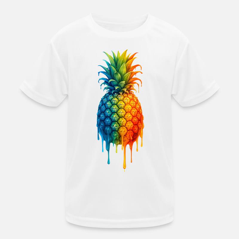 Pineapple with a colourful gradient Kids Functional T-Shirt