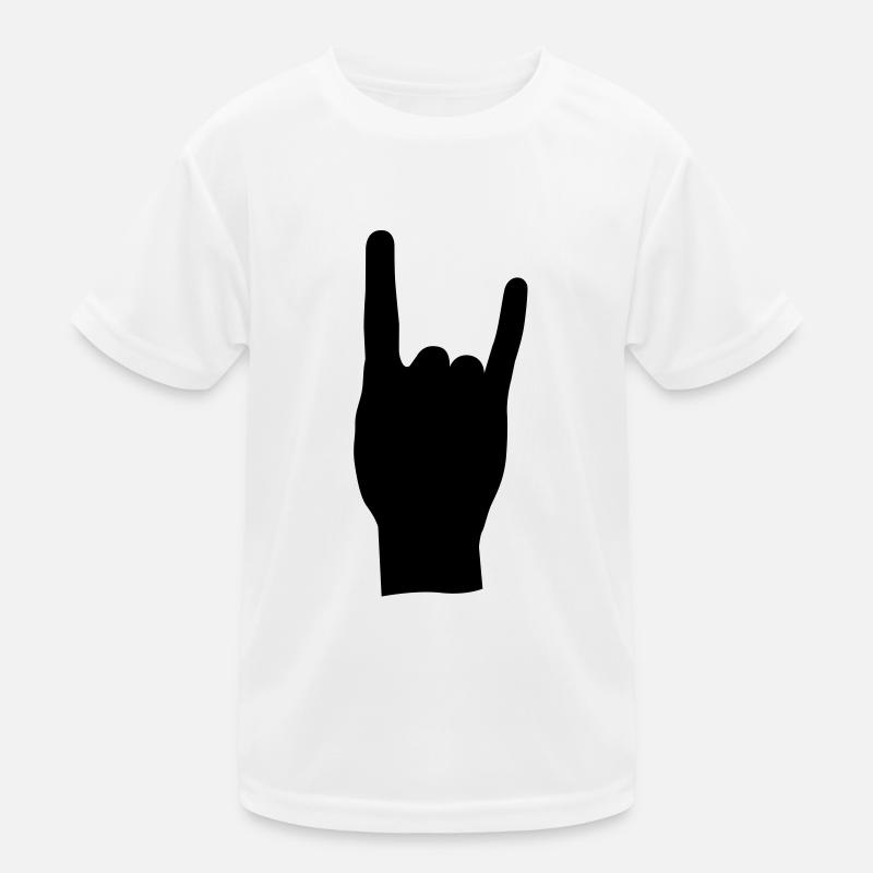Rock and roll hand eu Kids Functional T-Shirt