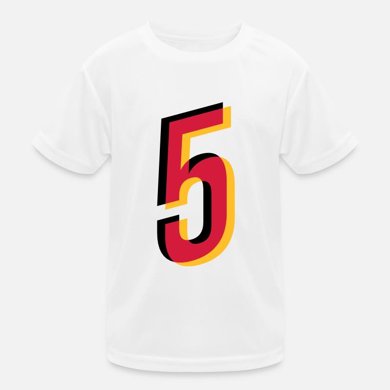 5 Number Germany Jersey Number Black Red Gold Kids Functional T-Shirt
