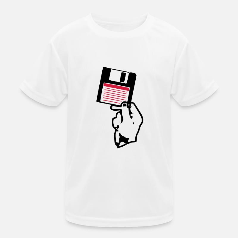 Diskette scheibe Disco Hand in Hand Kinder Funktions-T-Shirt