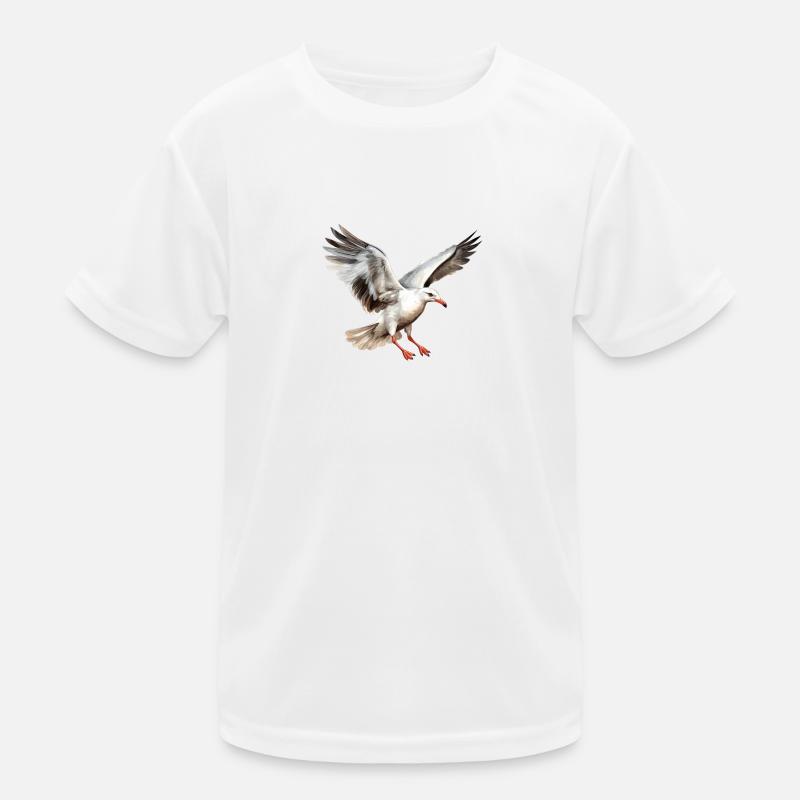 Möwe - Kinder Funktions-T-Shirt - Weiß