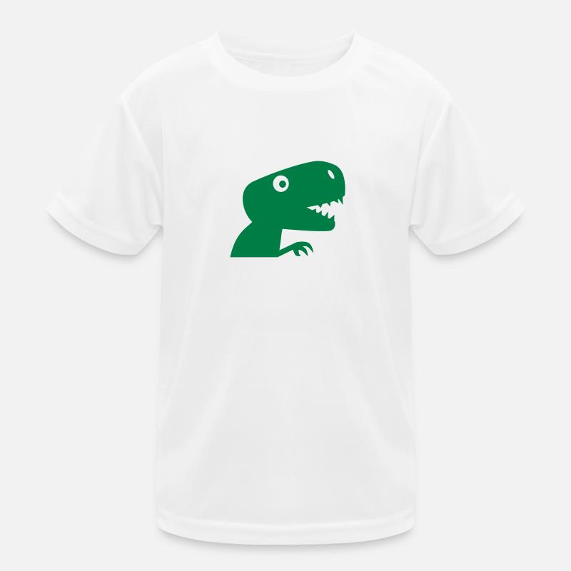 T-Rex - Kinder Funktions-T-Shirt - Weiß