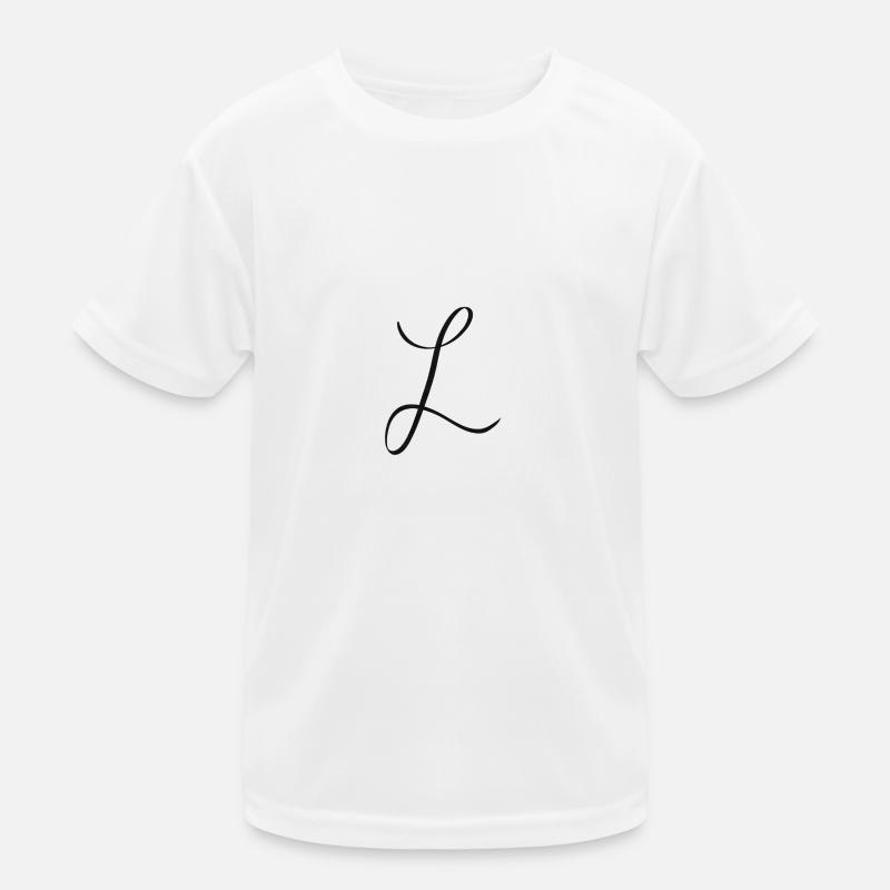Buchstabe L - Kinder Funktions-T-Shirt - Weiß