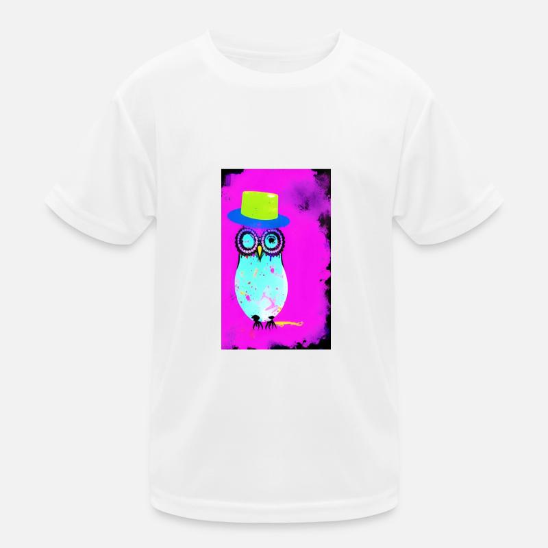 Eule mit Hut Kinder Funktions-T-Shirt