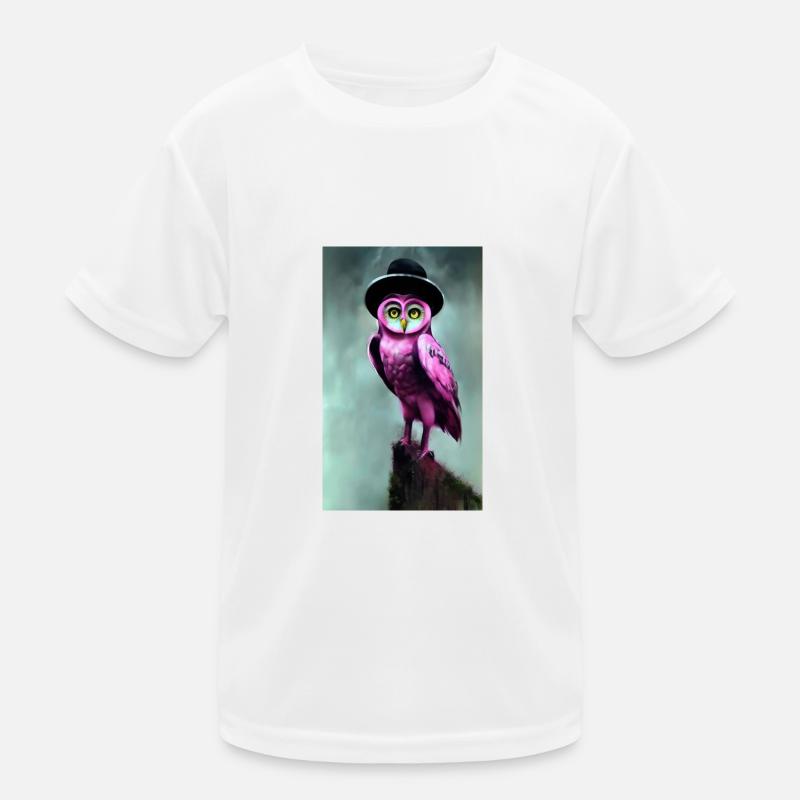 Eule mit Hut Kinder Funktions-T-Shirt