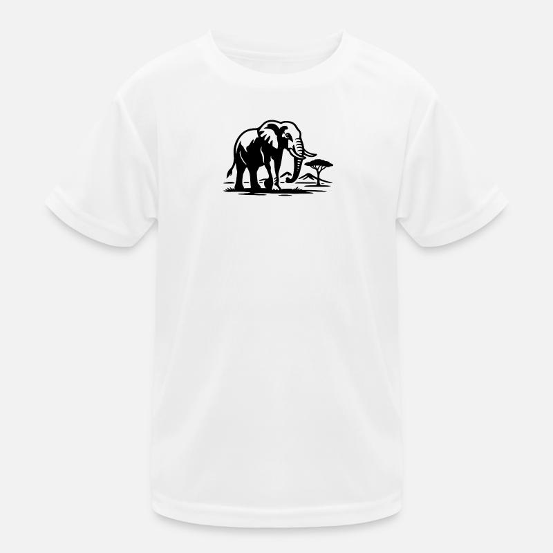 Elefant Silhouette Savanne Kinder Funktions-T-Shirt