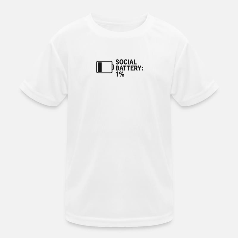 Social Battery – 1% Left Kinder Funktions-T-Shirt