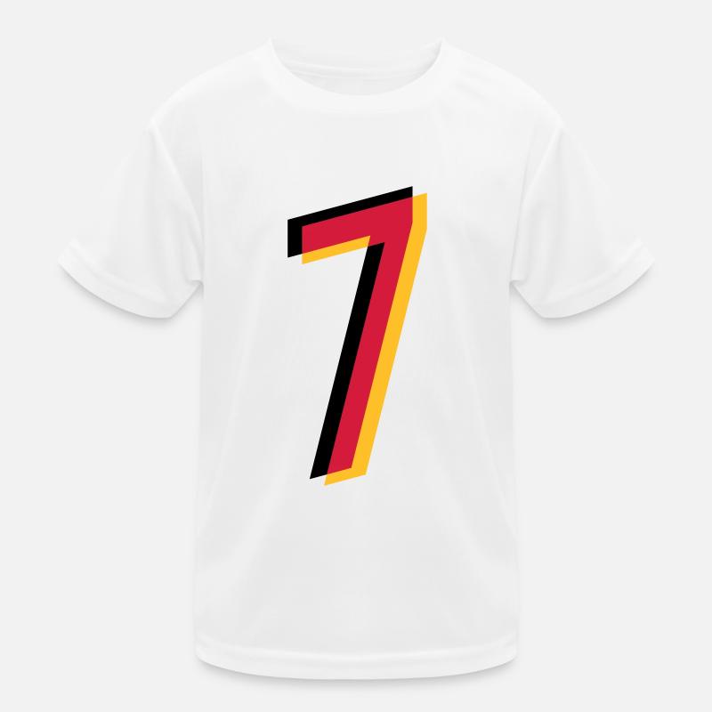 7 Zahl Deutschland Trikot Nummer schwarz rot gold Kinder Funktions-T-Shirt