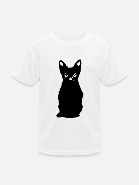 Cat Vector Animal Pet Kitten Vector - Kids Functional T-Shirt - white - Front