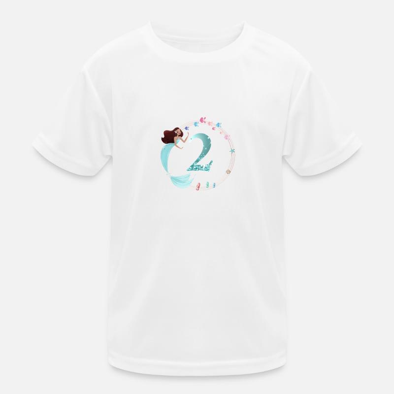 Personalisierbar Zahl 2 Meerjungfrau Kinder Funktions-T-Shirt