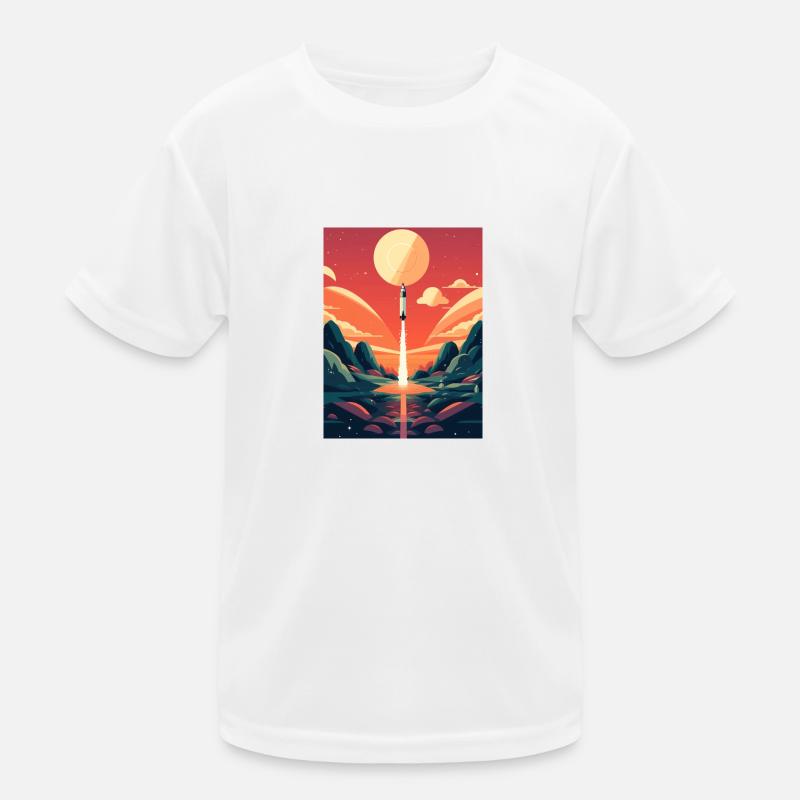 Rocket Launch Raketenstart Kinder Funktions-T-Shirt