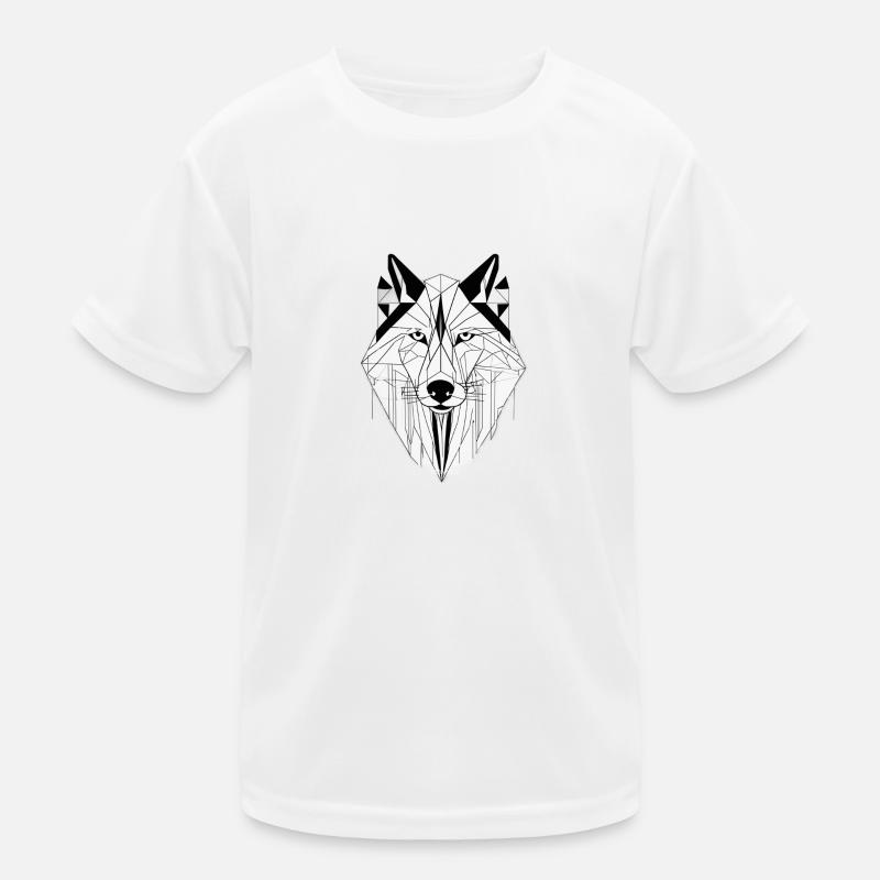Moderner Wolf - Kinder Funktions-T-Shirt - Weiß