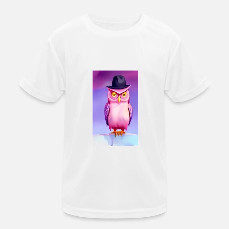 Eule mit Hut Kinder Funktions-T-Shirt