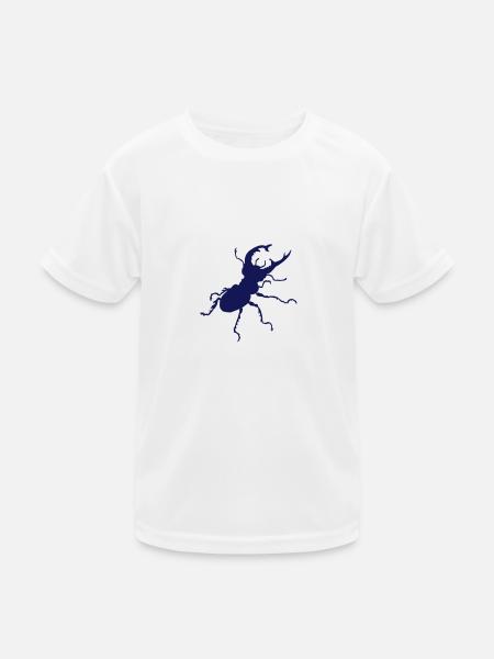 Hirschkäfer - Kinder Funktions-T-Shirt - Weiß