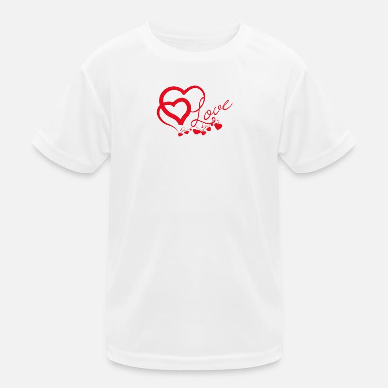 Cœurs entrelacés en Script Amoureux - T-shirt sport Enfant - blanc