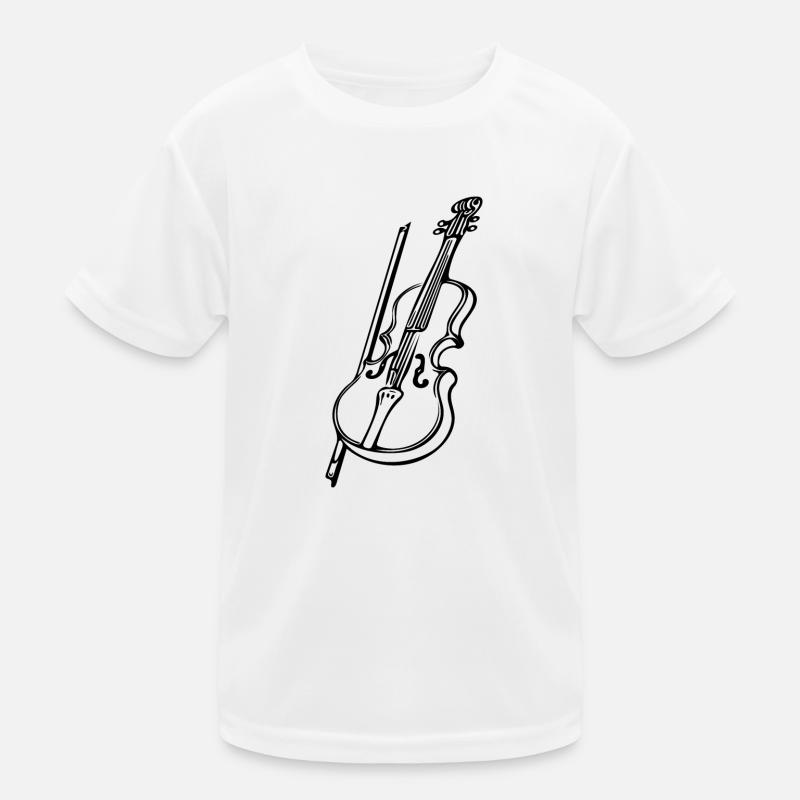 Antique violin with violin bow Kids Functional T-Shirt