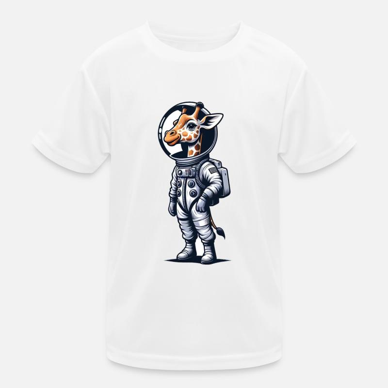 Mignon Girafe Astronaute T-shirt sport Enfant