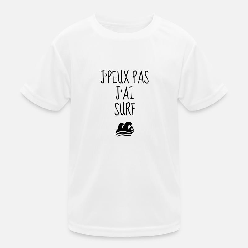 surf / surfeur / surfer / plage - T-shirt sport Enfant - blanc