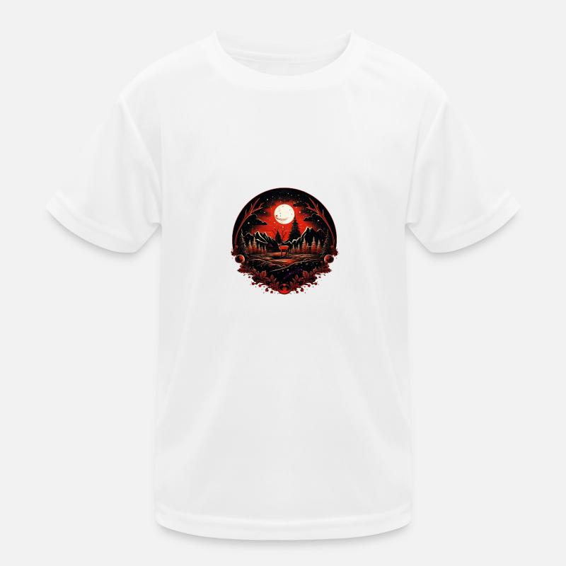 Christmas décor, with a reindeer - Kids Functional T-Shirt - white