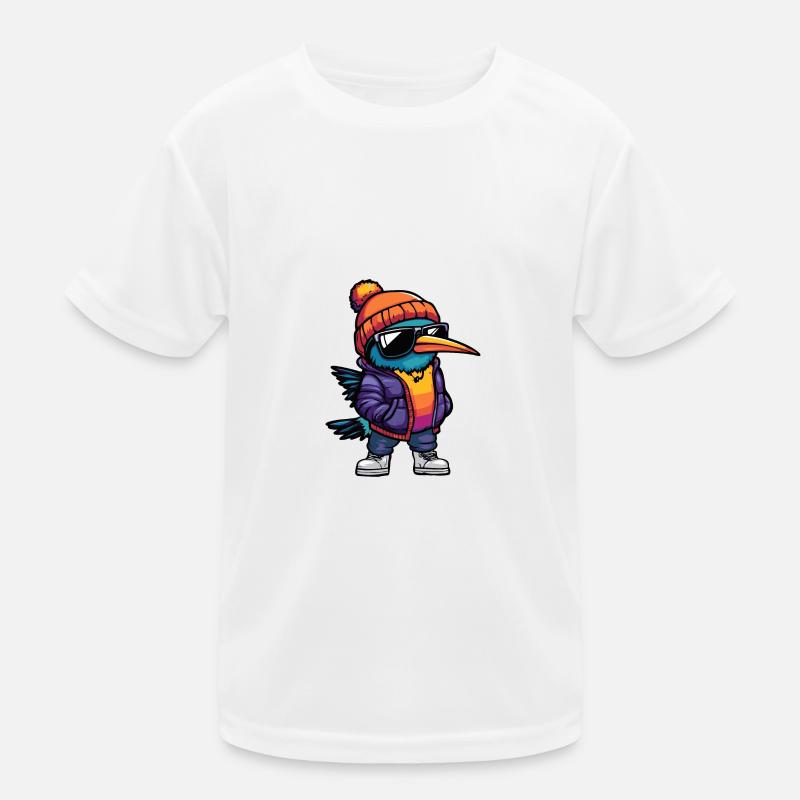 Hummingbird Bird Winter Comic Kids Functional T-Shirt