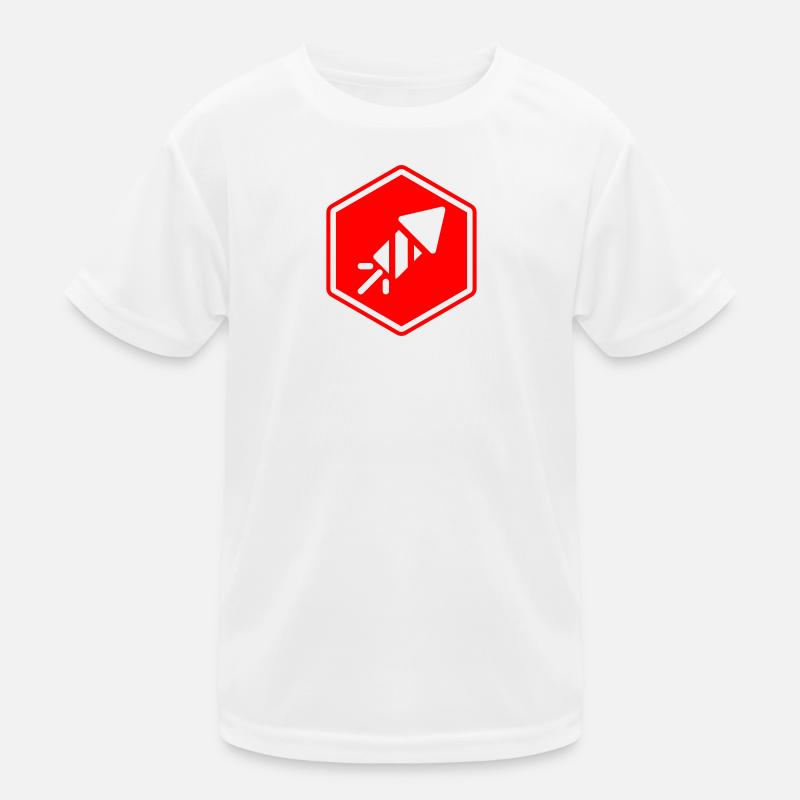 Abstraktes geometrisches Muster in Rot Kinder Funktions-T-Shirt