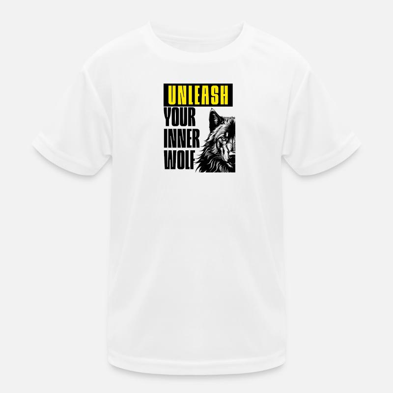 Lass den Wolf los - Kinder Funktions-T-Shirt - Weiß