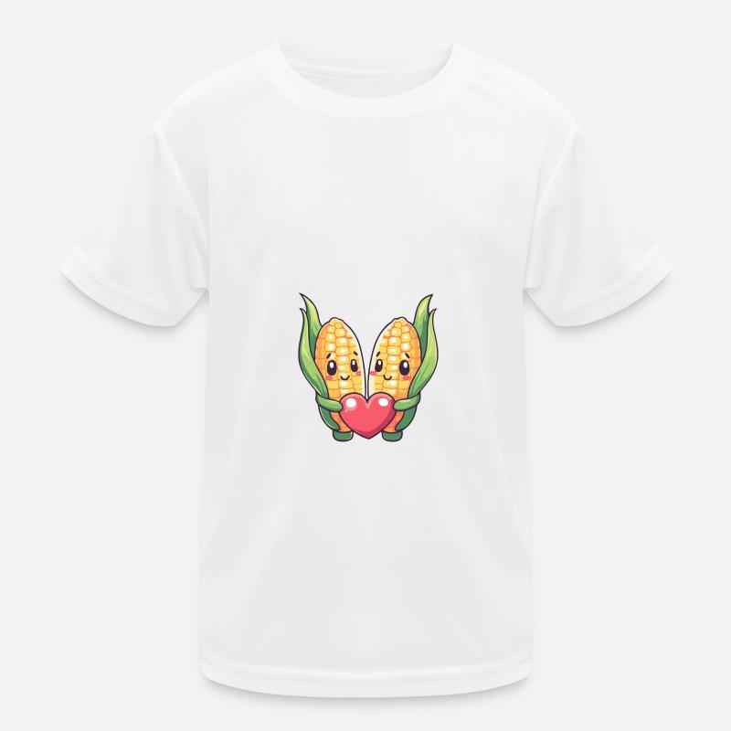 Maïs Couple Amour Coeur Saint Valentin T-shirt sport Enfant
