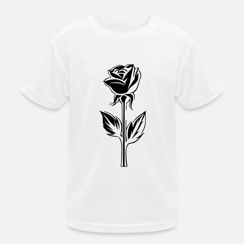 Schlichtes Blütenrosen-Design Kinder Funktions-T-Shirt