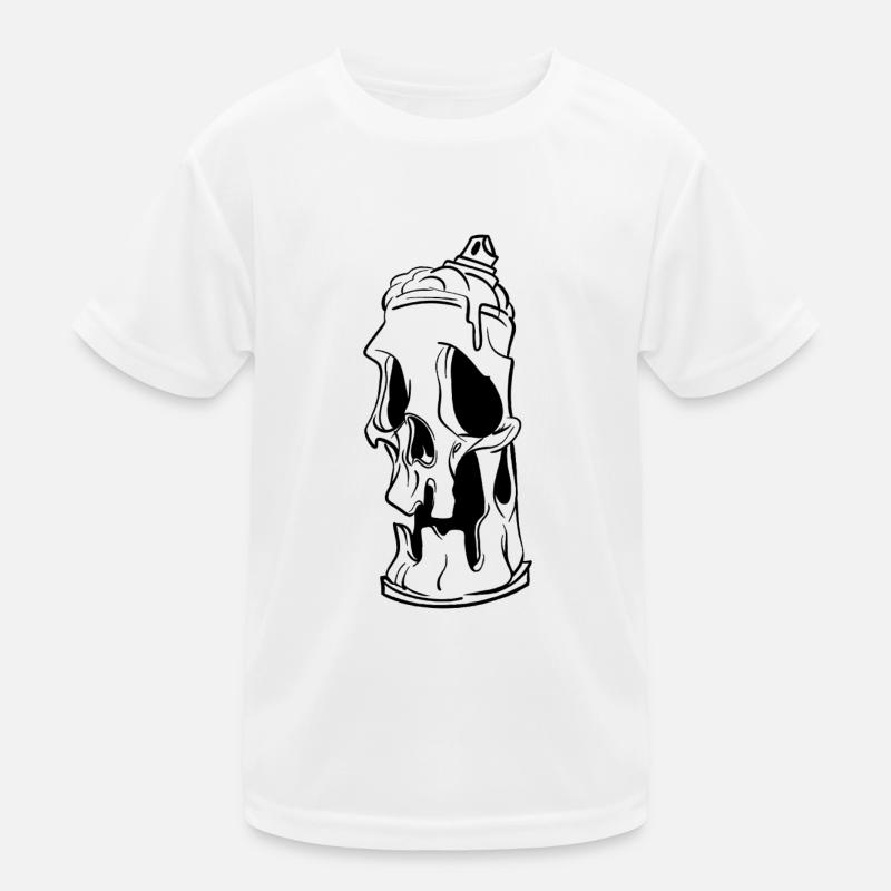 Skull spray can - Kids Functional T-Shirt - white