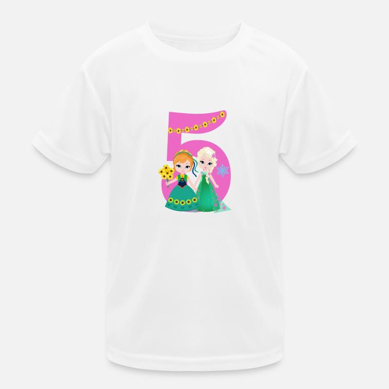 Geburtstag Zahl 5 Eiskönigin Elsa Mädchen Kinder Funktions-T-Shirt