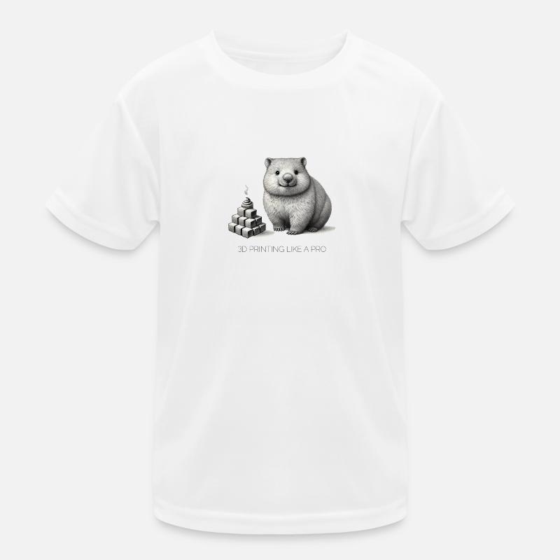Wombat 3D printing like a Pro Cubic poo funny Kinder Funktions-T-Shirt