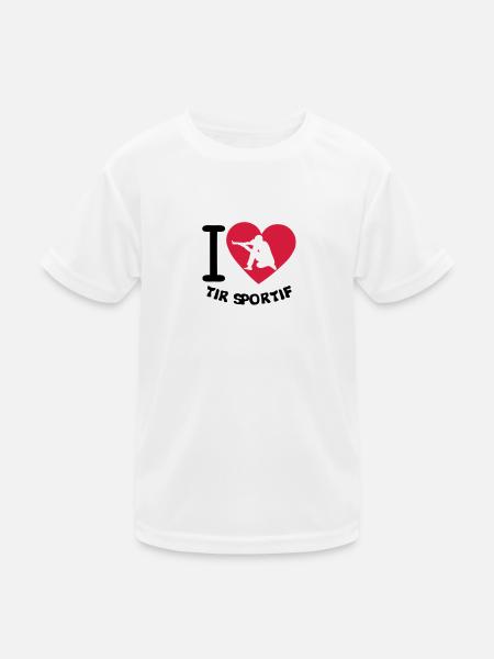 Liebe Schießsport Präzisions coeur2 - Kinder Funktions-T-Shirt - Weiß - Vorne