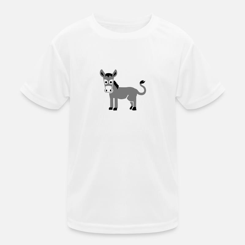 Esel - Kinder Funktions-T-Shirt - Weiß