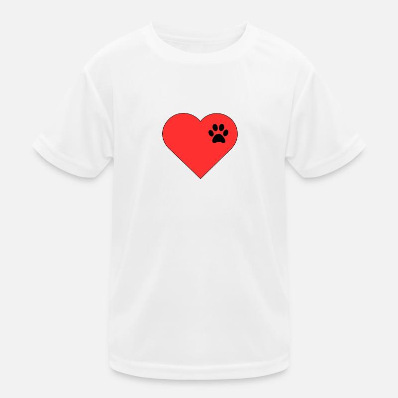 Vorlage herz Pfotenabdruck Design Kinder Funktions-T-Shirt