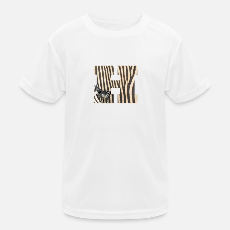 zebra h - Kinder Funktions-T-Shirt - Weiß