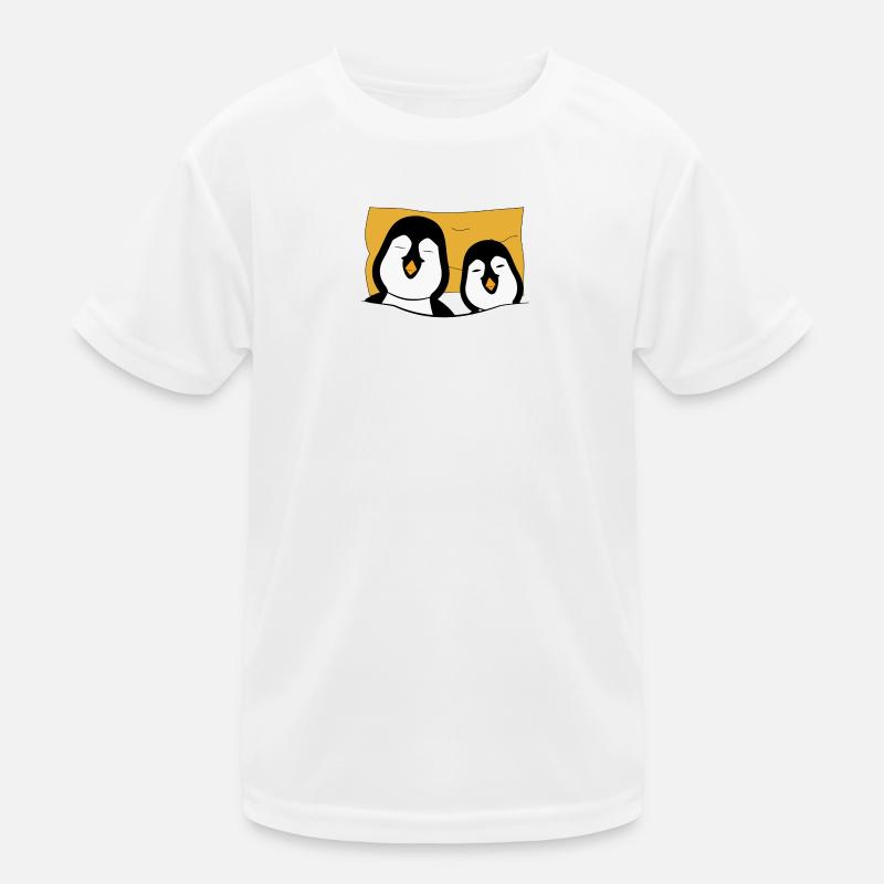 2 Pinguine im Bett Kinder Funktions-T-Shirt