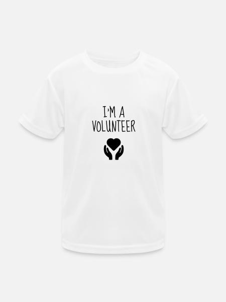 Freiwilliger / humanitären / Verein / freiwillige - Kinder Funktions-T-Shirt - Weiß - Vorne