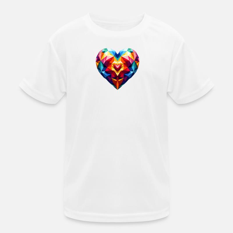 Ein buntes Herz im Polygon-Stil Kinder Funktions-T-Shirt