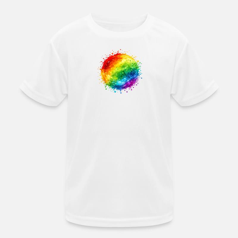 Regenbogenfarbene Farbspritzer Explosion Kinder Funktions-T-Shirt