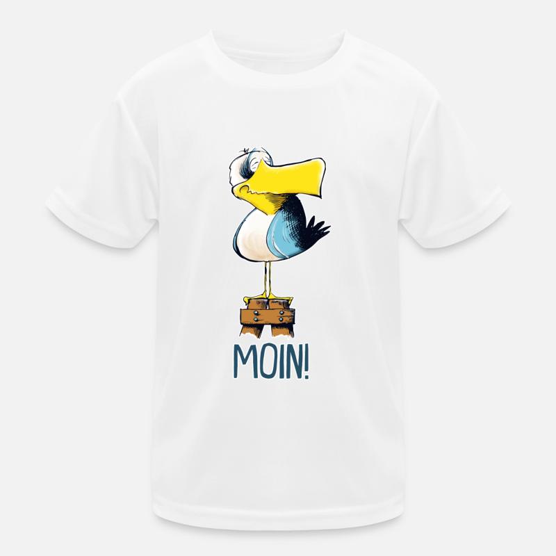 lustige Moin Moewe Kinder Funktions-T-Shirt