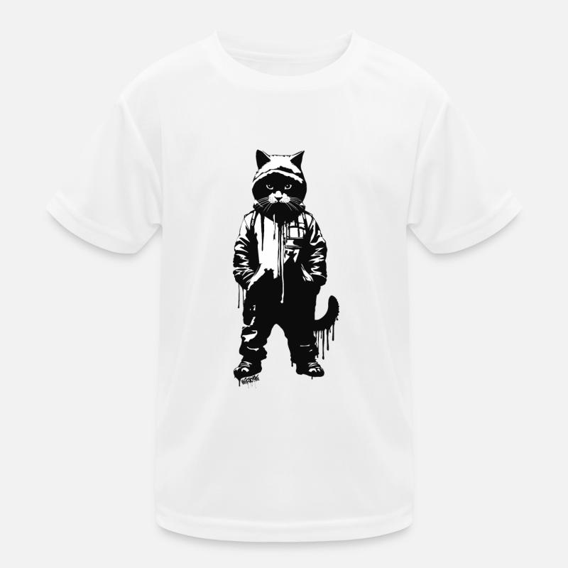 Stencil kat cool Funktionsshirt til børn